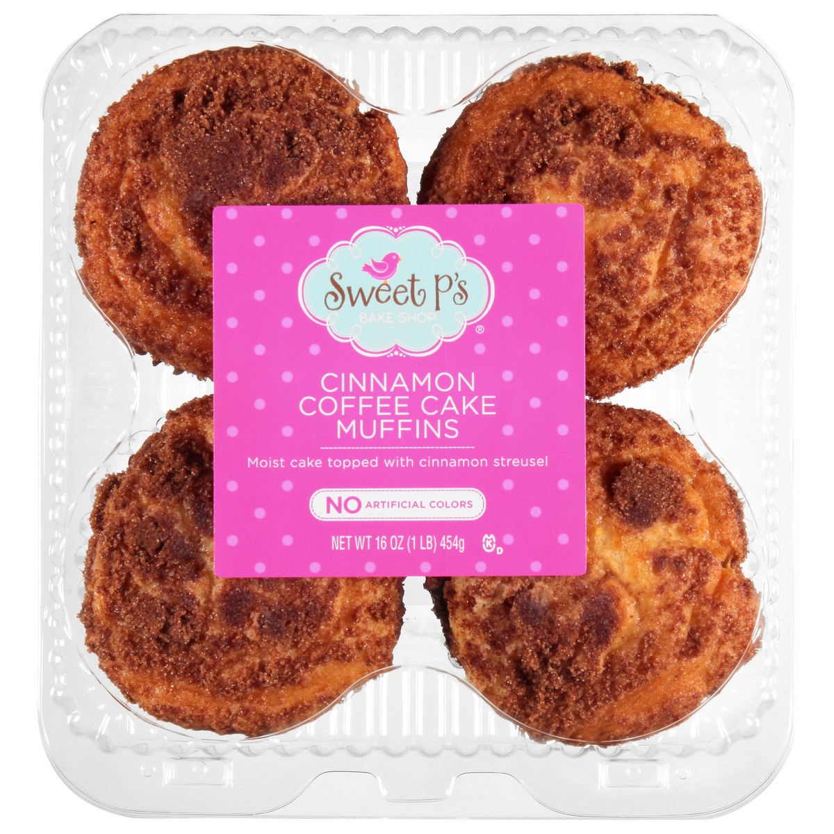 slide 8 of 15, Sweet P's Bake Shop Cinnamon Coffee Cake Muffins 16 oz, 16 oz