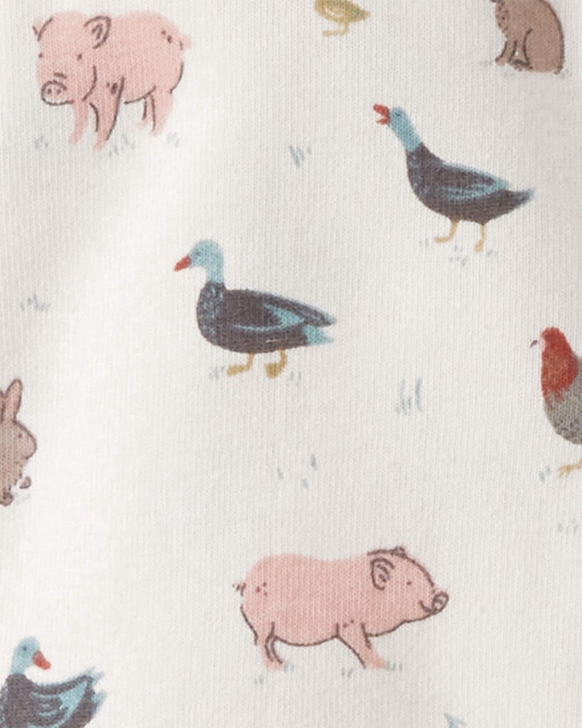 slide 3 of 3, Littleplanet Baby Organic Cotton Sleep & Play Pajamas in Farm Friends Print Farm Friends 9M, 1 ct