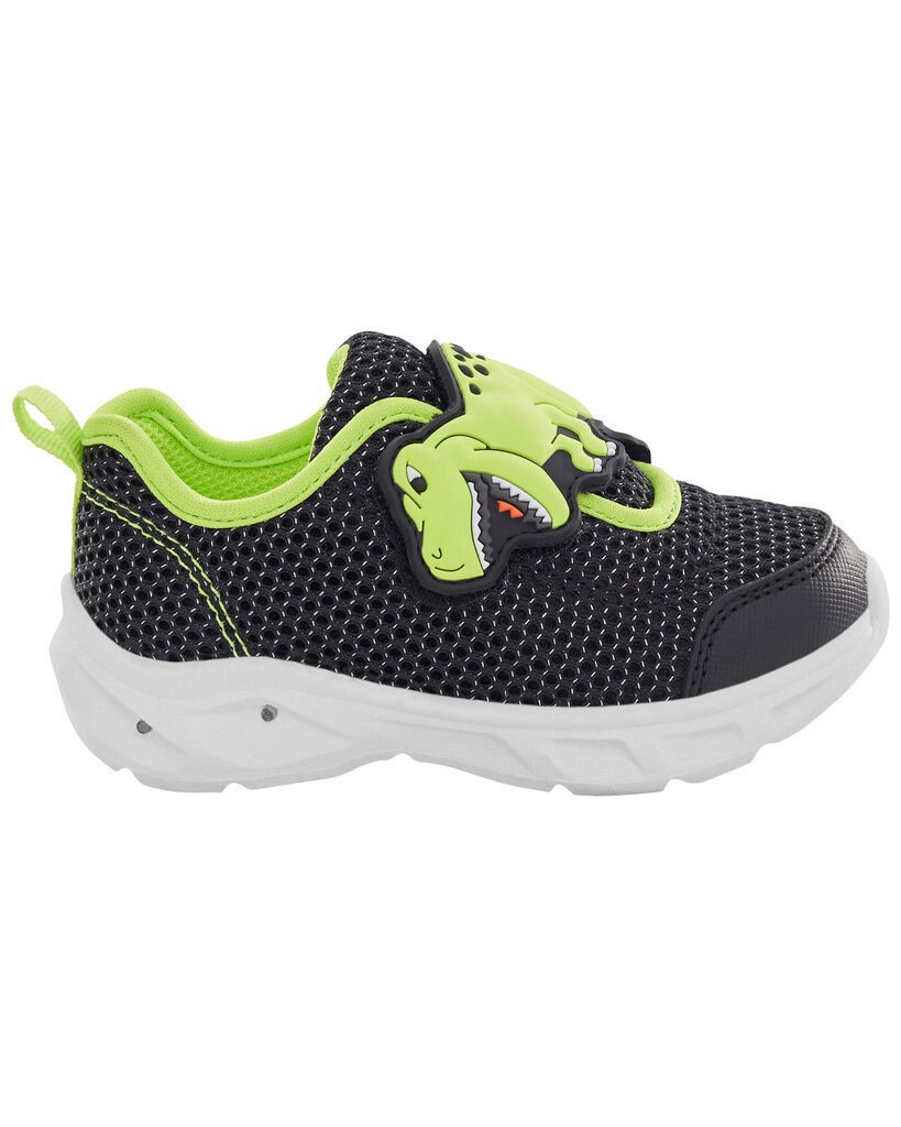 slide 3 of 7, Carter's Toddler Dinosaur Light-Up Shoes Green 4, 1 ct