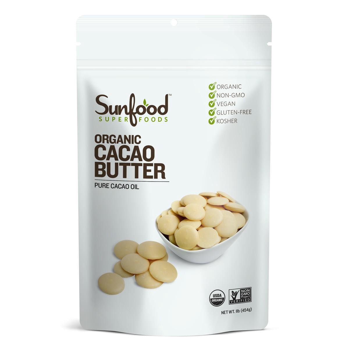 slide 1 of 1, Sunfood Superfoods Organic Cacao Butter, 16 oz