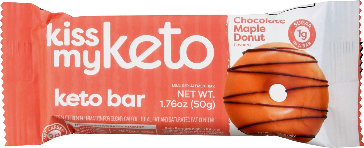 slide 7 of 9, Kiss My Keto Chocolate Maple Donut Flavored Bar 1.76 oz Wrapper, 1.76 oz