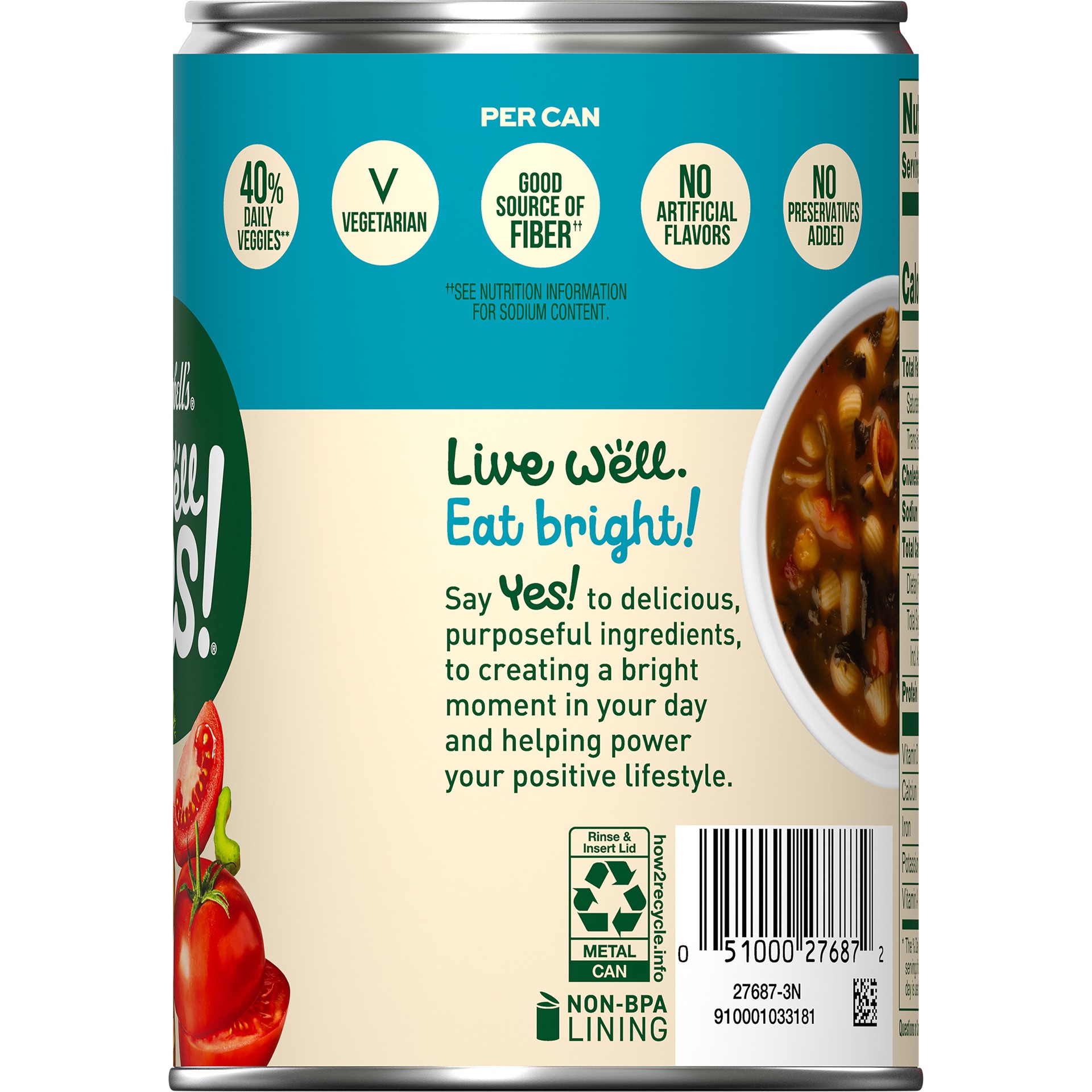 slide 2 of 5, Campbell's Well Yes! Minestrone Soup, 16.1 Oz Can, 16.1 oz