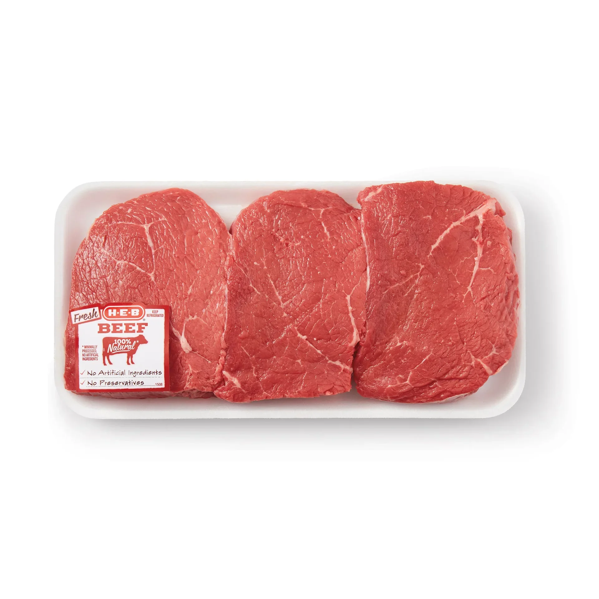 slide 1 of 1, H-E-B Boneless Center Cut Beef Top Sirloin Steaks, Thick Cut - USDA Select, per lb