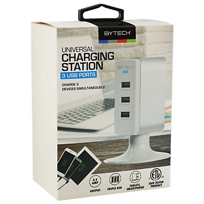 slide 1 of 1, Bytech USB Charging Station White, 1 ct