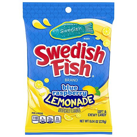 slide 1 of 1, Swedish Fish Soft & Chewy Blue Raspberry Lemonade Candy - 8.04 Oz, 8.04 oz