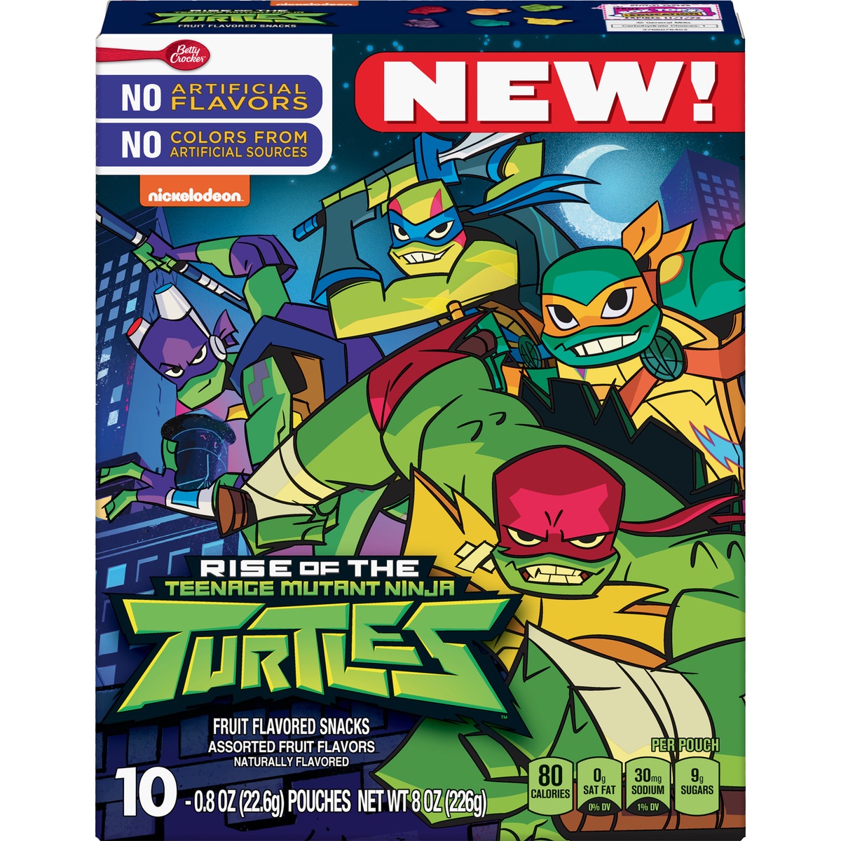 slide 1 of 1, Betty Crocker Nickelodeon Teenage Mutant Ninja Turtles Fruit Snacks, 10 ct; 8 oz