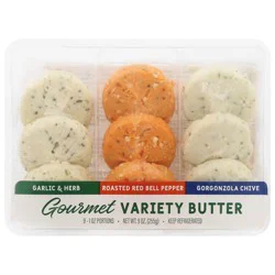 Innovative Solutions Gourmet Garlic & Herb/Roasted Red Bell Pepper/Gorgonzola Chive Butter 9 - 1 oz Each