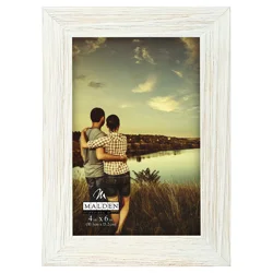 Malden Linear 4" x 6" White Ridge Picture Frame