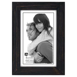 Malden Black Distressed Linear 4x6 Photo Frame