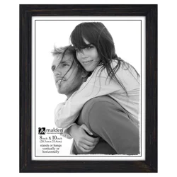 Malden Black Distressed Linear 8x10 Photo Frame