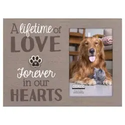 Malden Sentiment Pet Memorial Tabletop Frame"A Lifetime of Love. Forever in our hearts" 4x6