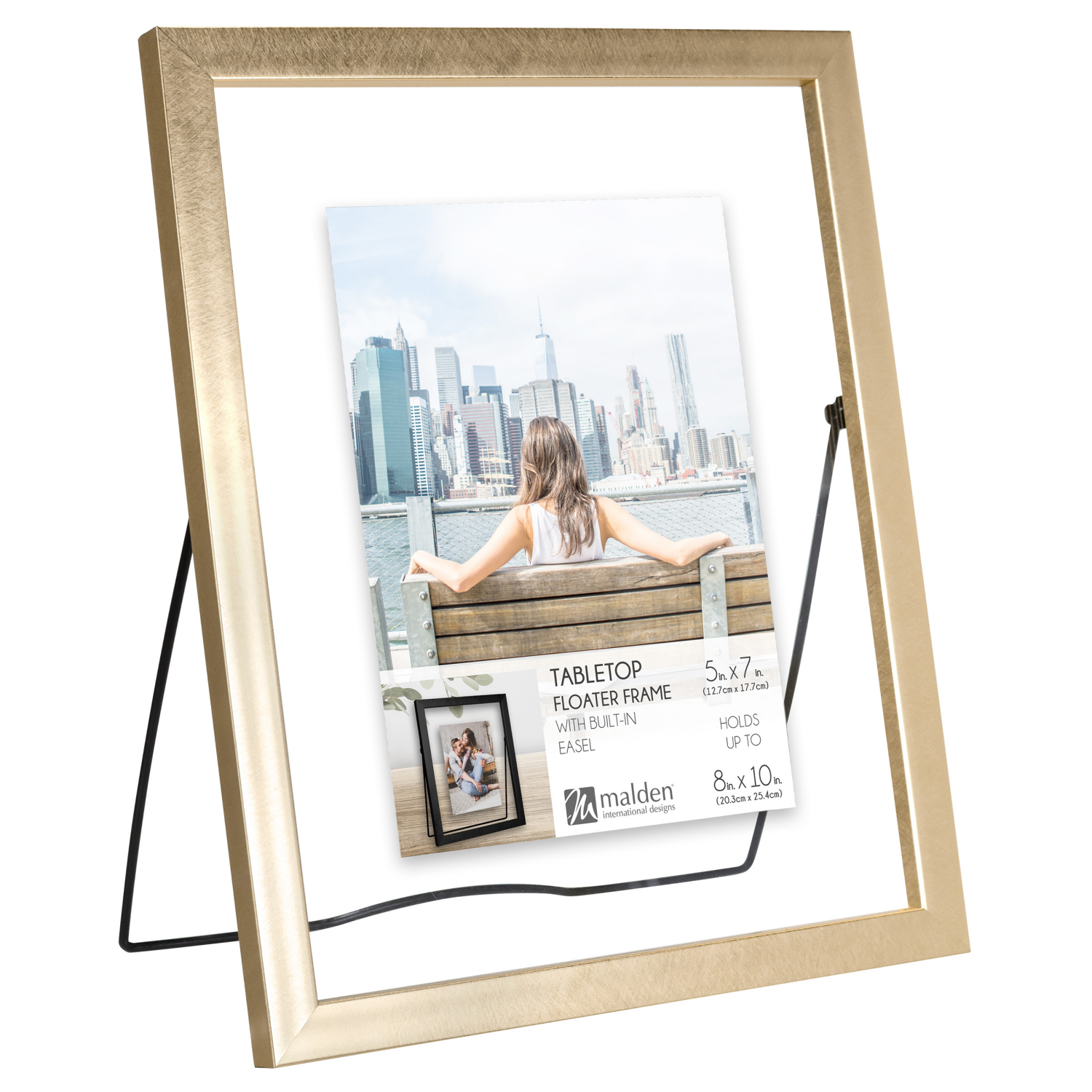 slide 2 of 2, Malden Gold Tabletop Float 8X10/5X7, 1 ct