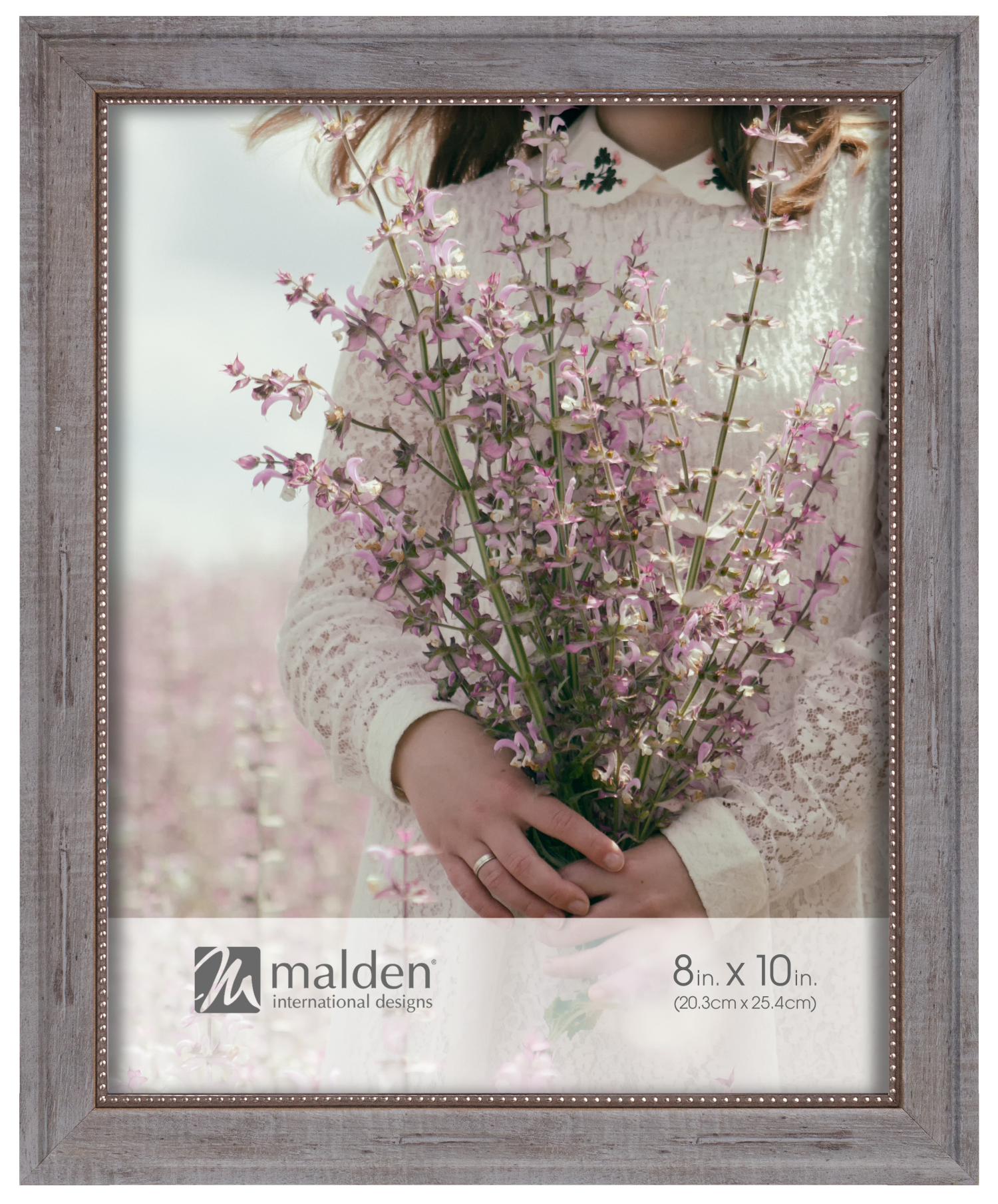 slide 2 of 2, MALDEN Distressed Gray Beaded Wood 8X10, 1 ct