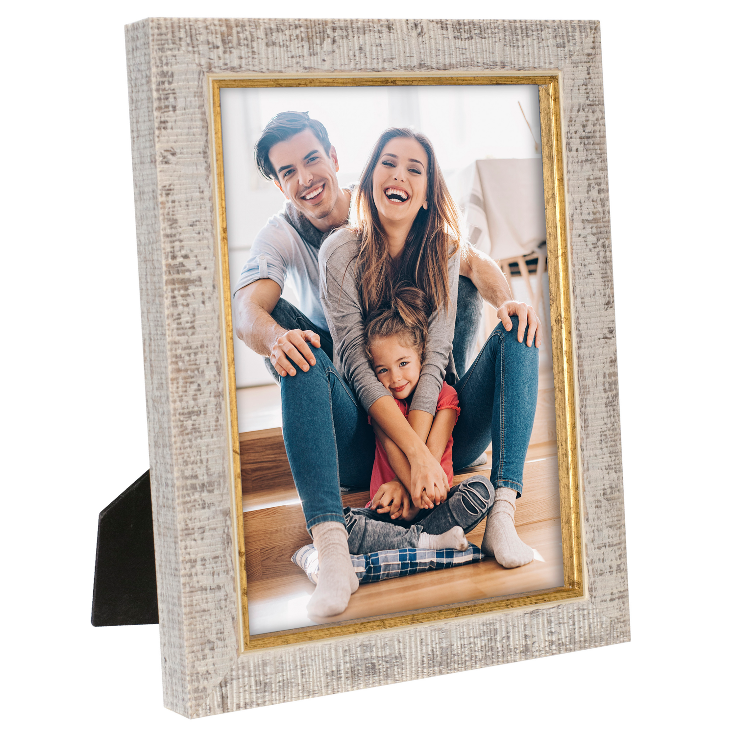 slide 2 of 2, Malden Distressed Cream With Gold Inlay Frame 5x7, 1 ct