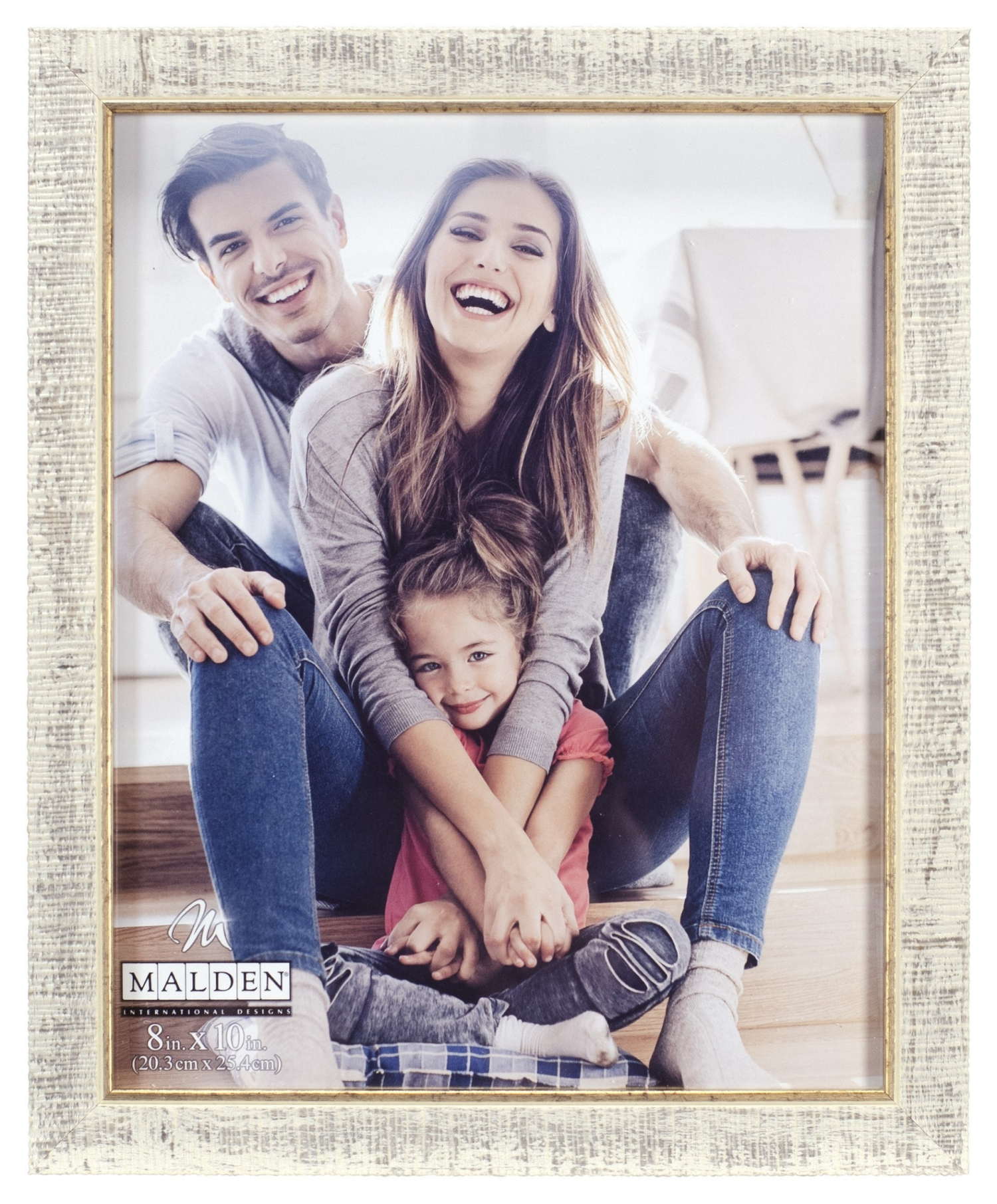 slide 1 of 2, Malden Distressed Cream Stripe Gld 8X10, 1 ct