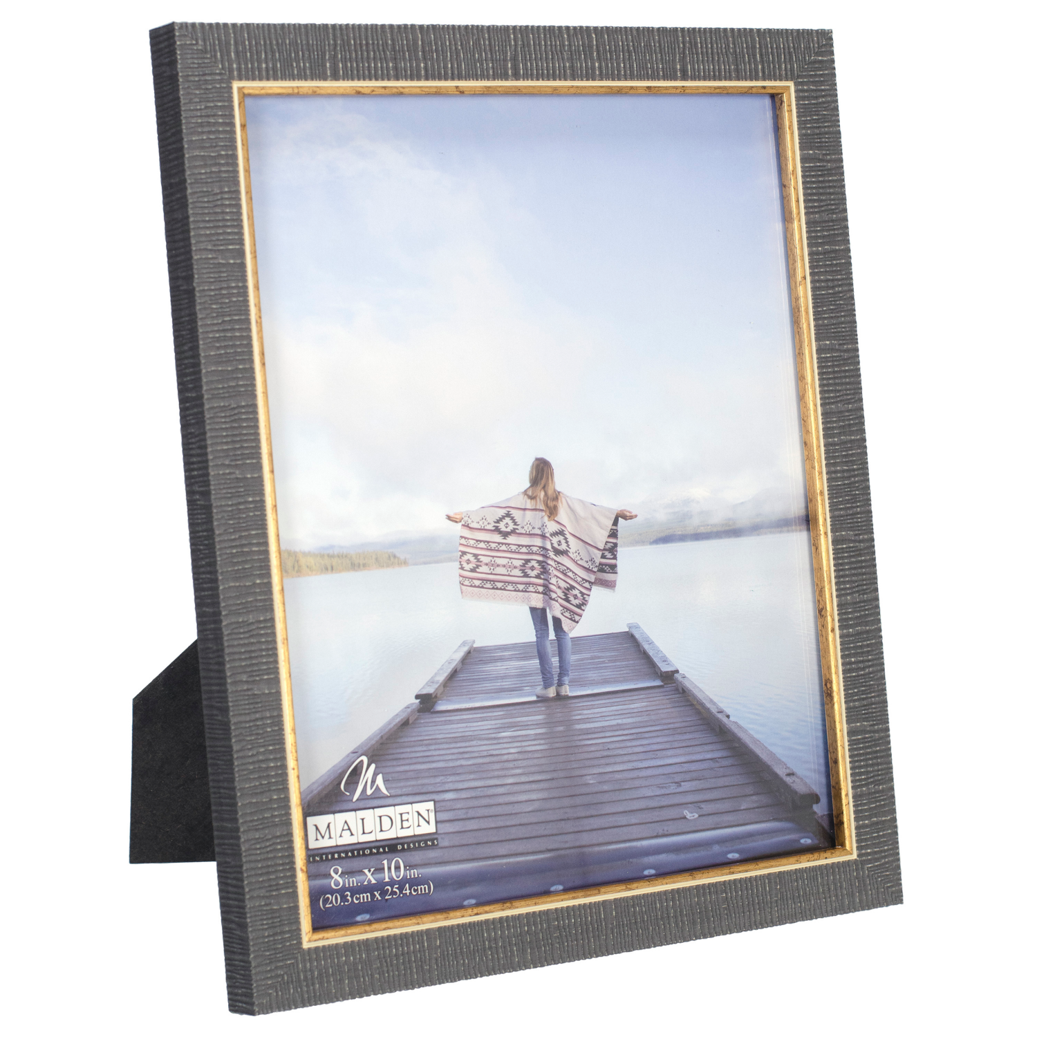 slide 2 of 2, Malden Dstrsd Charcoal Strp Gold 8X10, 1 ct