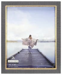 Malden Dstrsd Charcoal Strp Gold 8X10