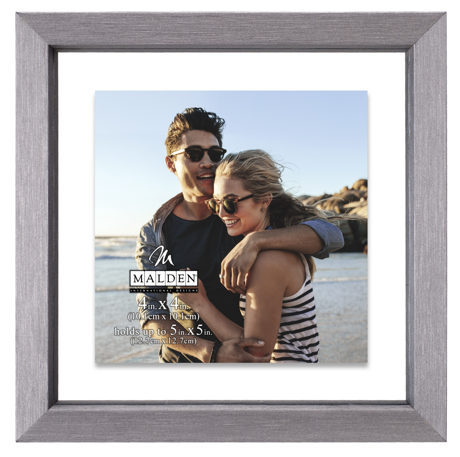 slide 1 of 1, MALDEN Steel Gray Floating Picture Frame 4x4, 1 ct