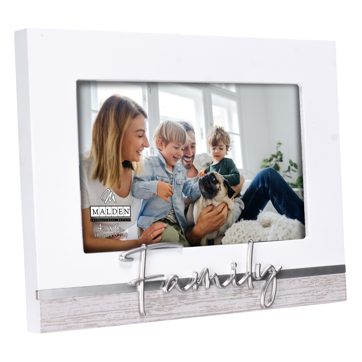 slide 2 of 2, Malden Sentiment Tabletop Frame Family, White and Natural Wood, 4x6, 1 ct