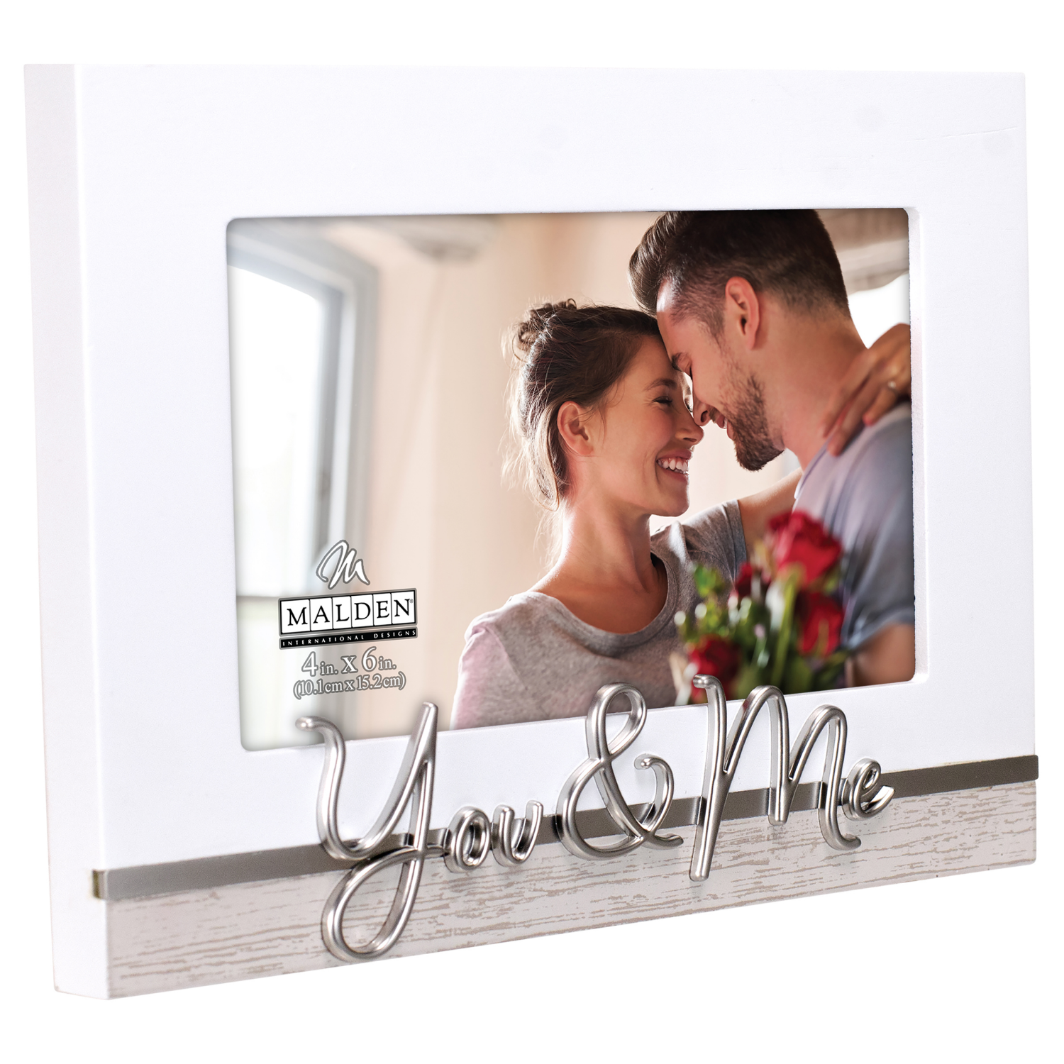 slide 2 of 2, Malden Sentiment Tabletop Frame You & Me, White and Natural Wood, 4x6, 1 ct