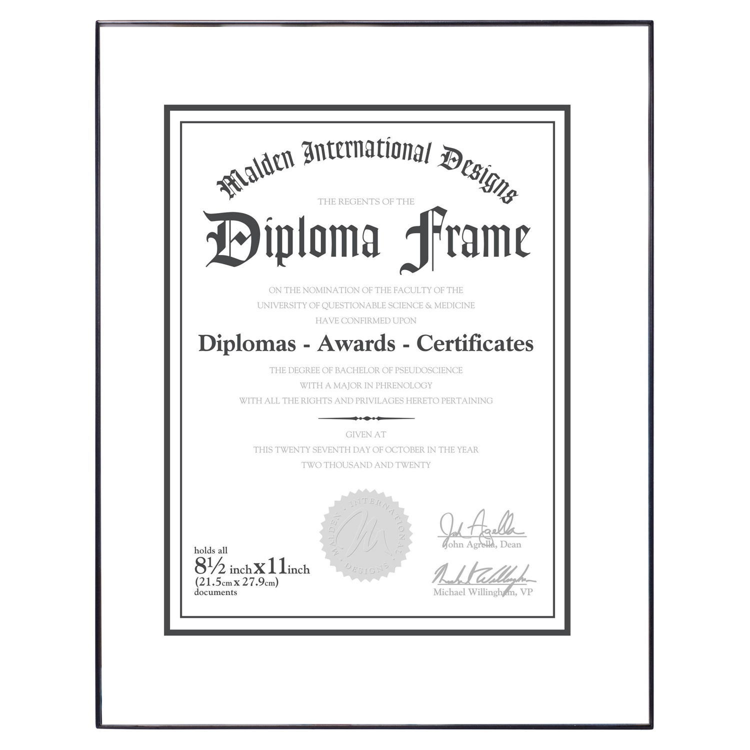 slide 1 of 1, MALDEN OPP DOC FRM FNRT LOADED BLK 11X14, 1 ct