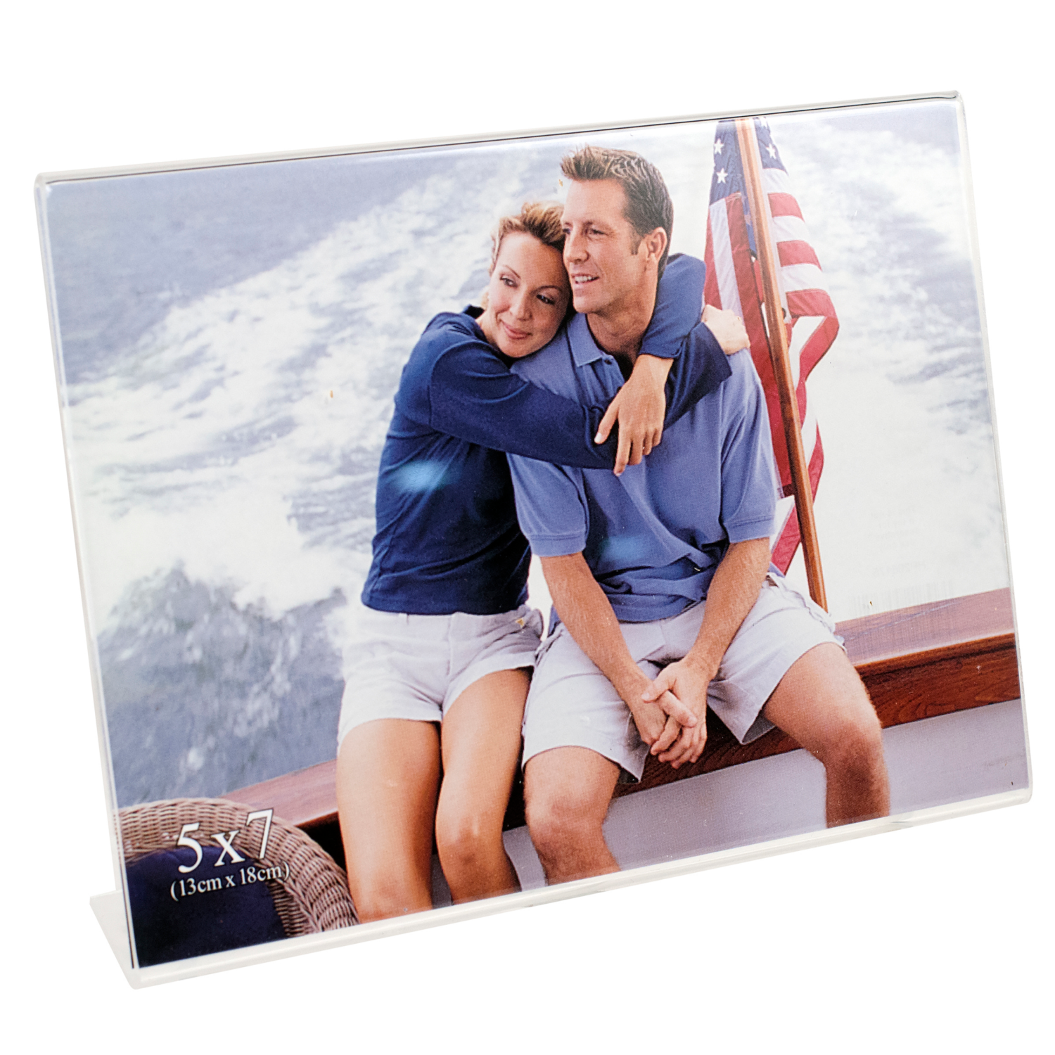 slide 2 of 2, Pinnacle Malden Horizontal Bent Clear Acrylic Photo Frame 7x5, 1 ct