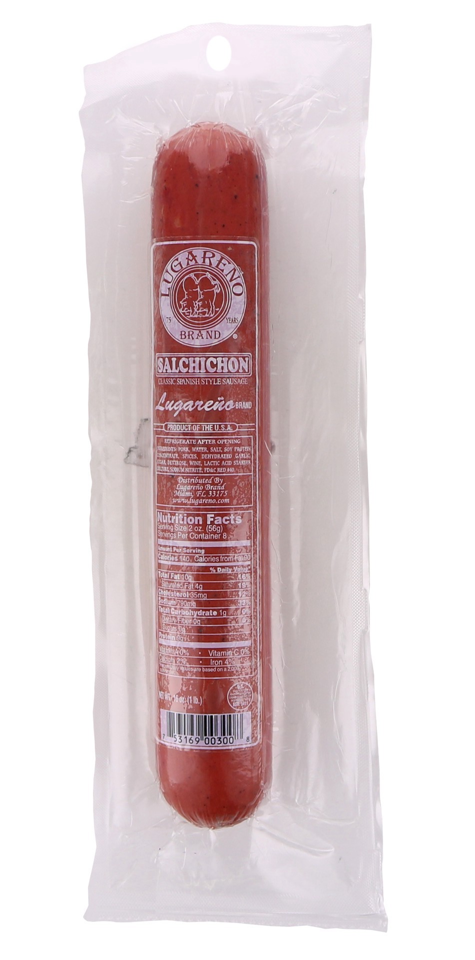 slide 1 of 1, Lugareno LugareГ±o Brand Salchichon, 1 lb