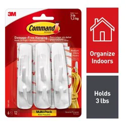 Command Medium Utility Hooks - 6 Hooks, 12 Strips