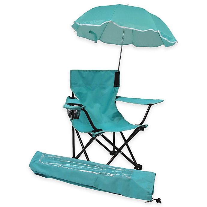 slide 1 of 2, Redmon Kids' Camp Chair with Umbrella - Aqua, 1 ct