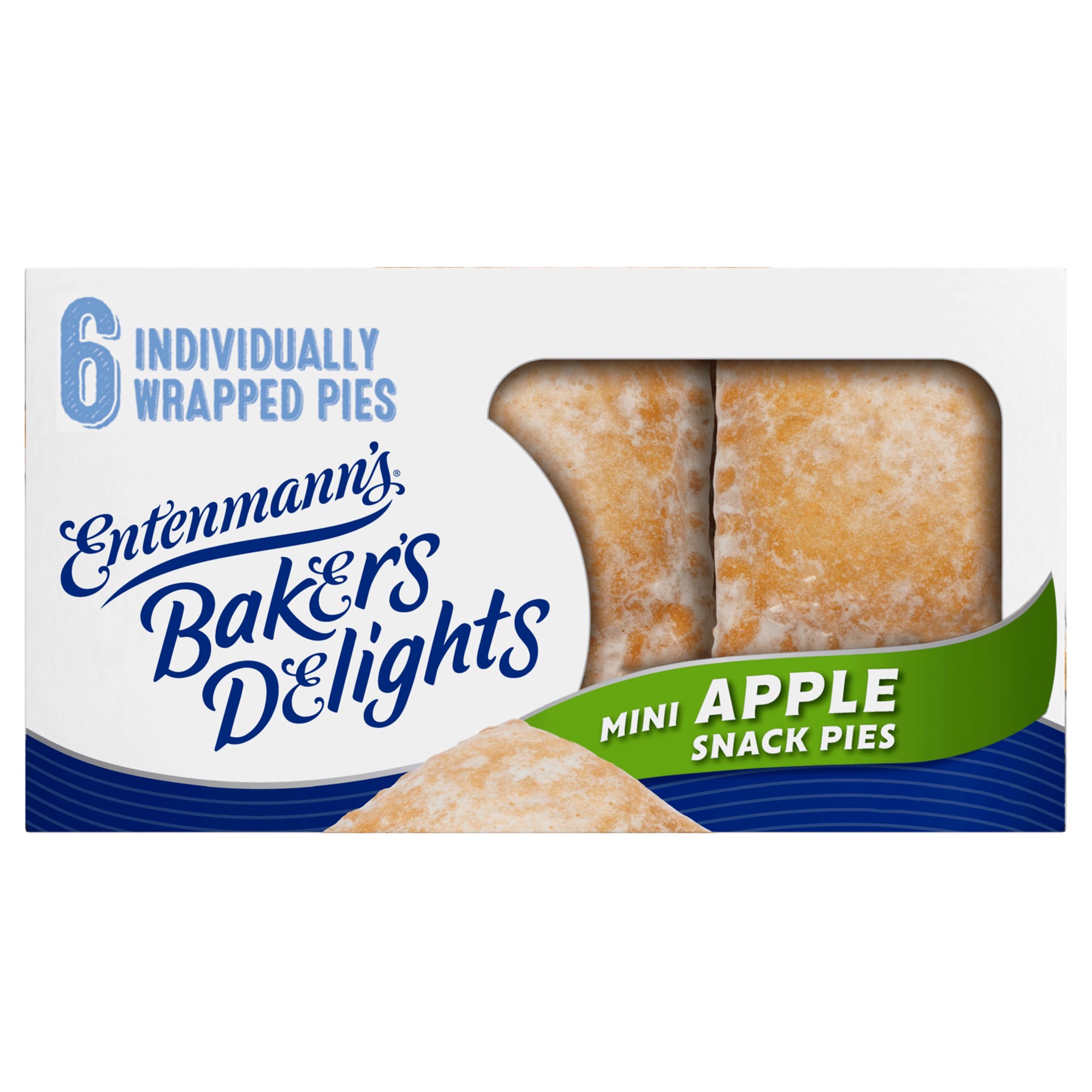 slide 1 of 6, Entenmann's Baker's Delights Apple Snack Pies, 6 packs, Mini Snack Cakes, 12 oz Box, 12 oz