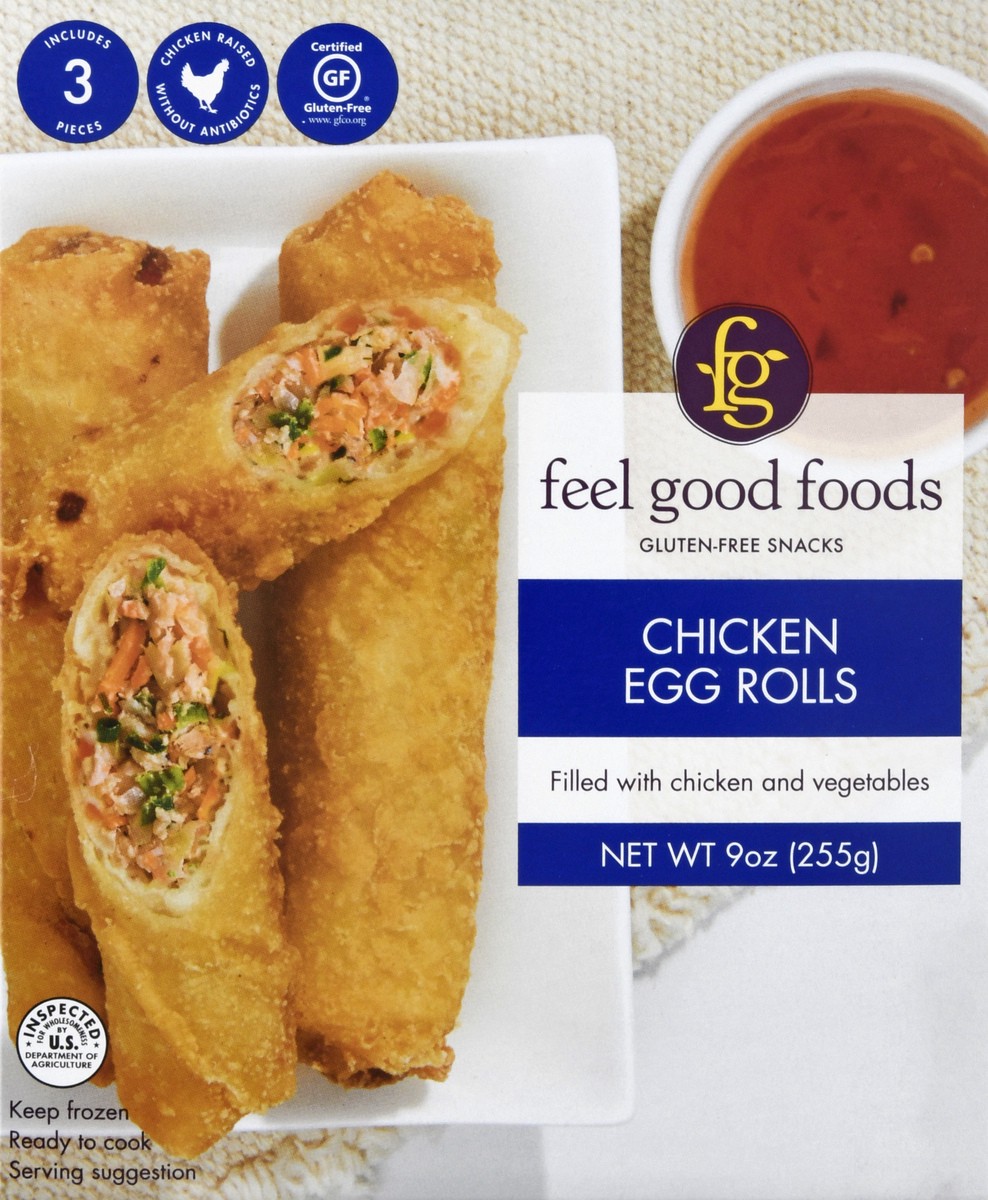 slide 5 of 9, Feel Good Foods Gluten Free Chicken & Vegetable Egg Rolls, 9 oz