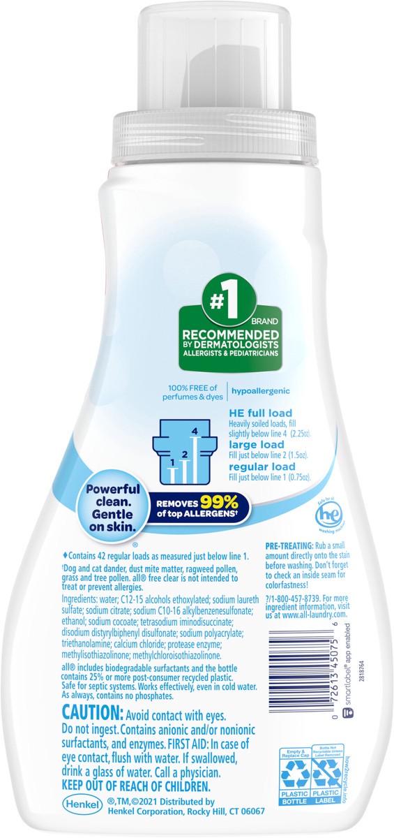 slide 3 of 3, All Small & Mighty Free Clear Laundry Detergent, 32 fl oz