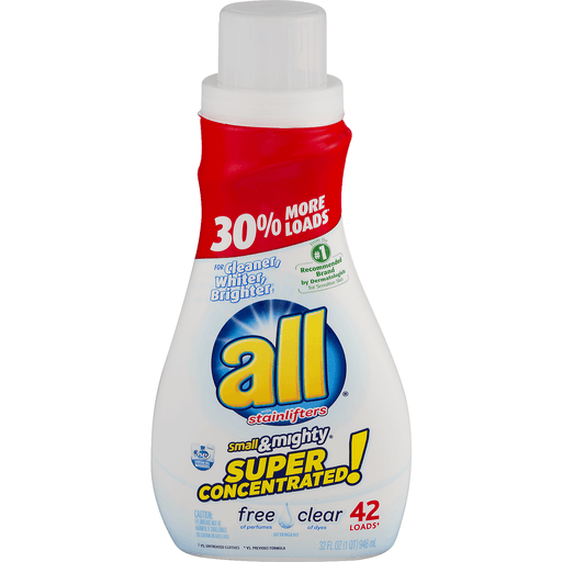 slide 2 of 18, All Small & Mighty Free Clear Laundry Detergent, 32 fl oz