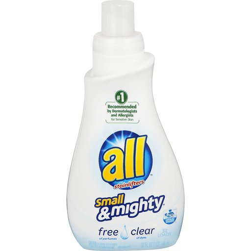 slide 3 of 18, All Small & Mighty Free Clear Laundry Detergent, 32 fl oz