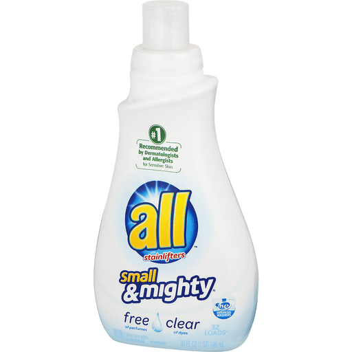 slide 4 of 18, All Small & Mighty Free Clear Laundry Detergent, 32 fl oz