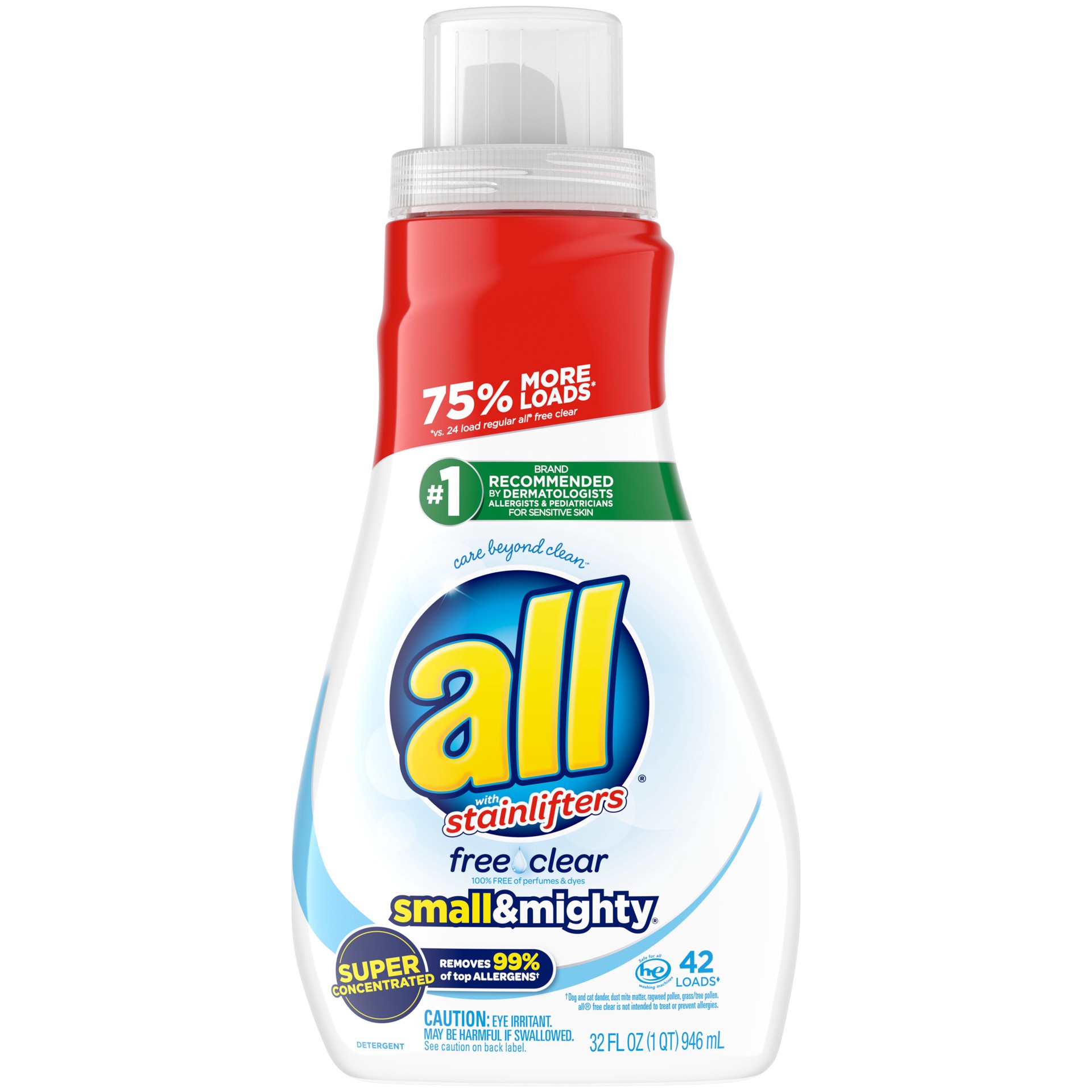 slide 1 of 3, All Small & Mighty Free Clear Laundry Detergent, 32 fl oz