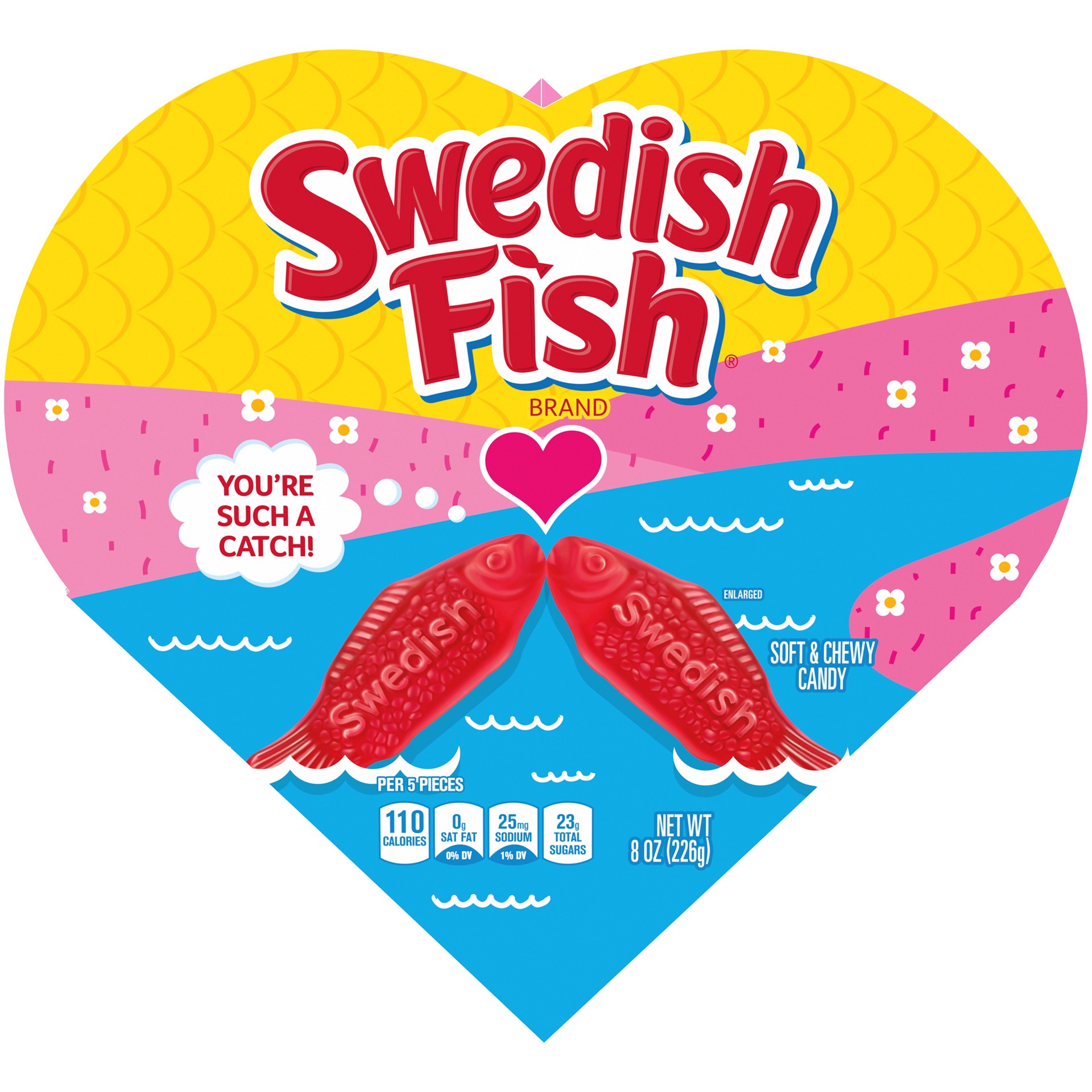 slide 1 of 9, 8Oz Swedish Fish Red Heart, 0.5 lb