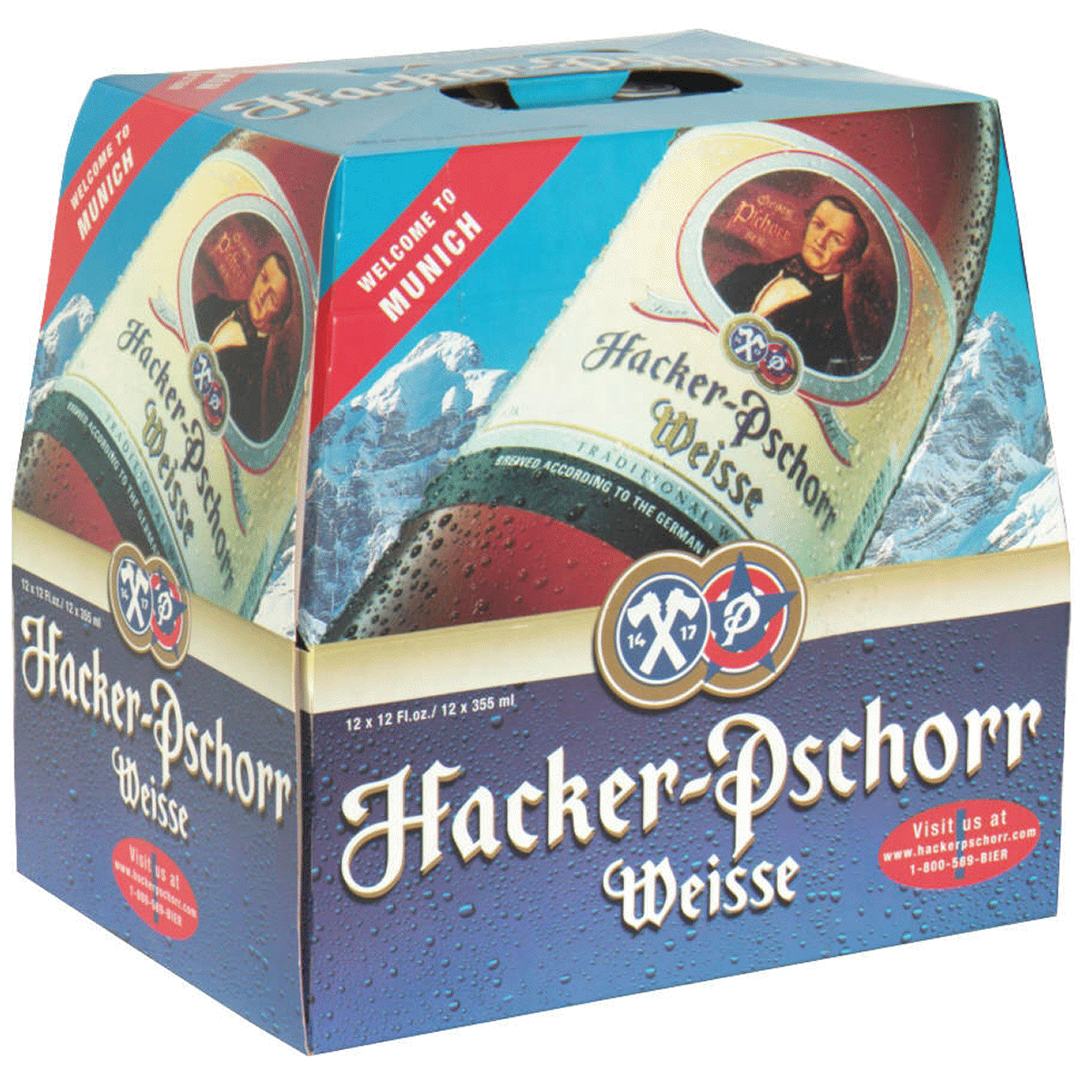 slide 1 of 1, Hacker-Pschorr Beer Bottles, 12 ct; 11.2 fl oz