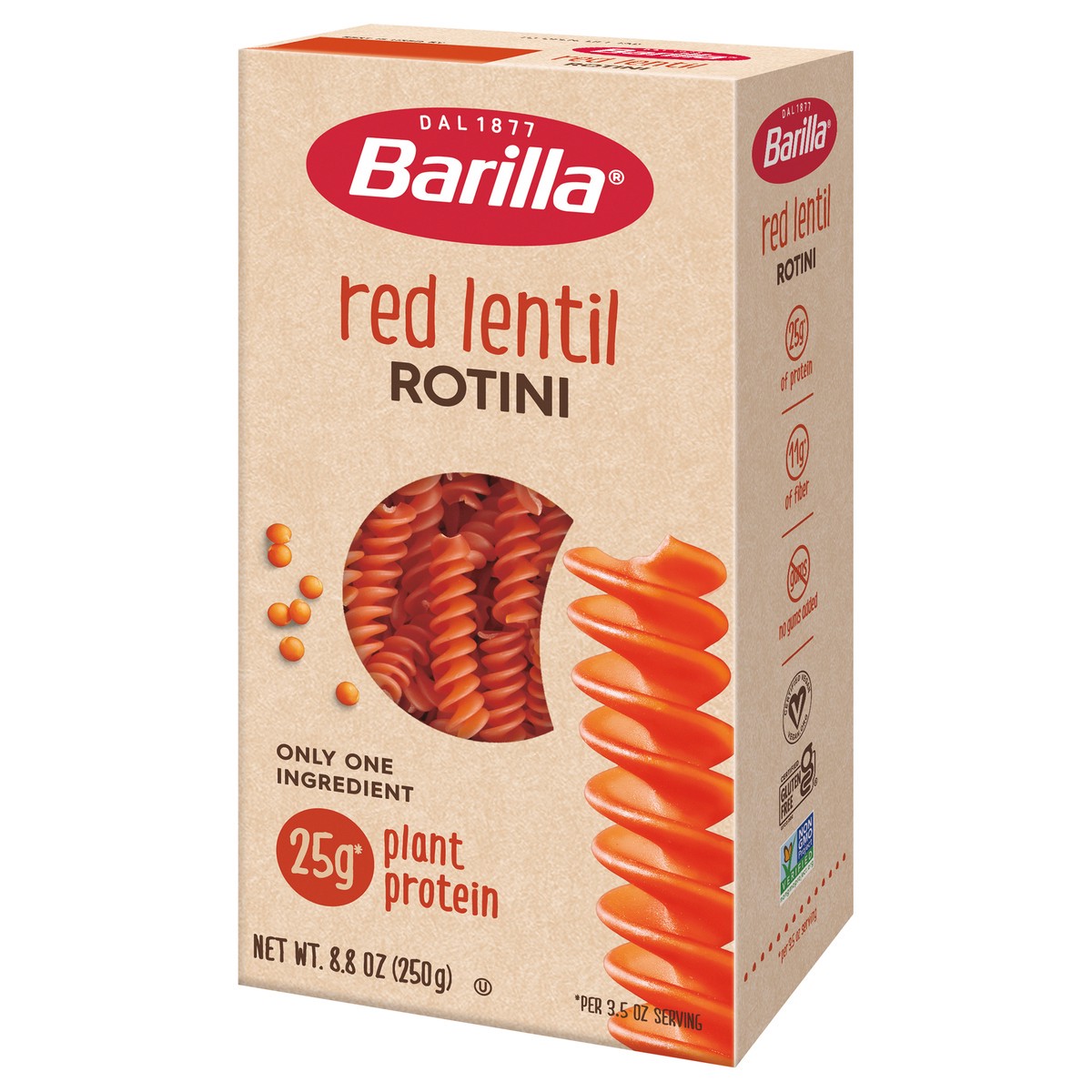 slide 3 of 9, Barilla Red Lentil Rotini Pasta, 8.8 oz