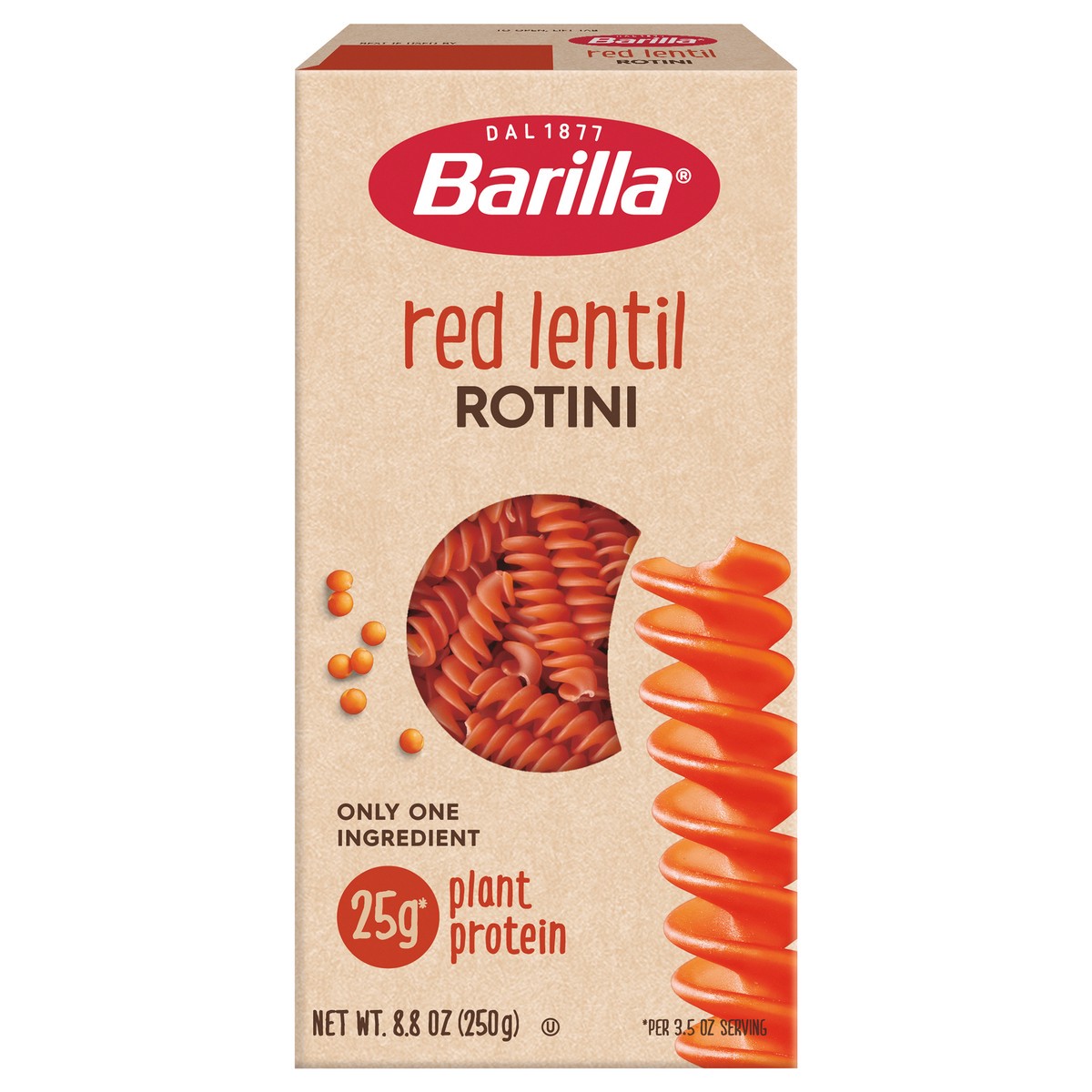 slide 1 of 9, Barilla Red Lentil Rotini Pasta, 8.8 oz