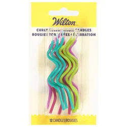 Wilton Rainbow Bright Curly Celebration Candles 12 Each