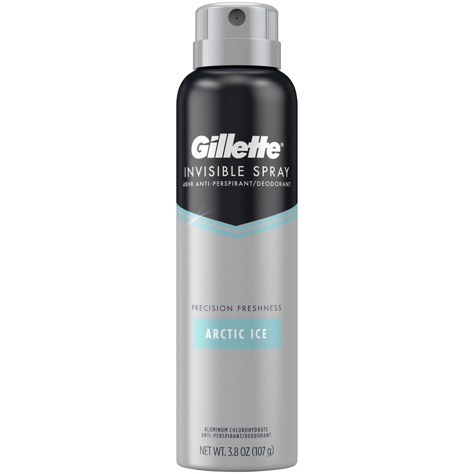 slide 1 of 3, Gillette Invisible Spray Antiperspirant and Deodorant for Men, Arctic Ice, 3.8 oz