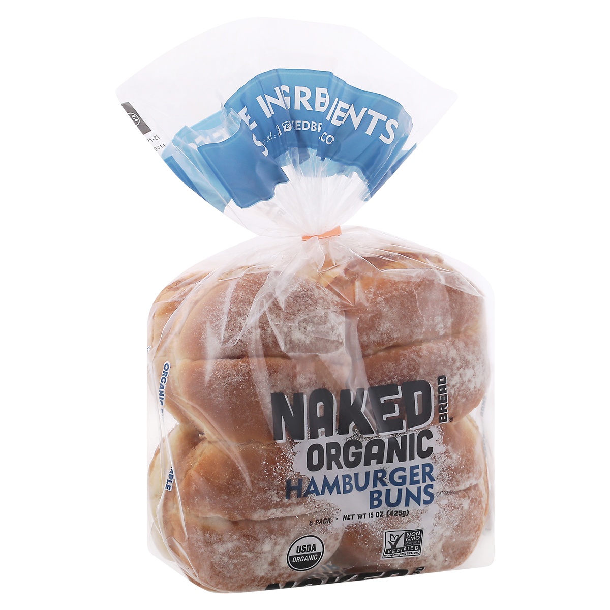 slide 2 of 9, Naked Bread Organic Hamburger Buns 8 ea Bag, 15 oz