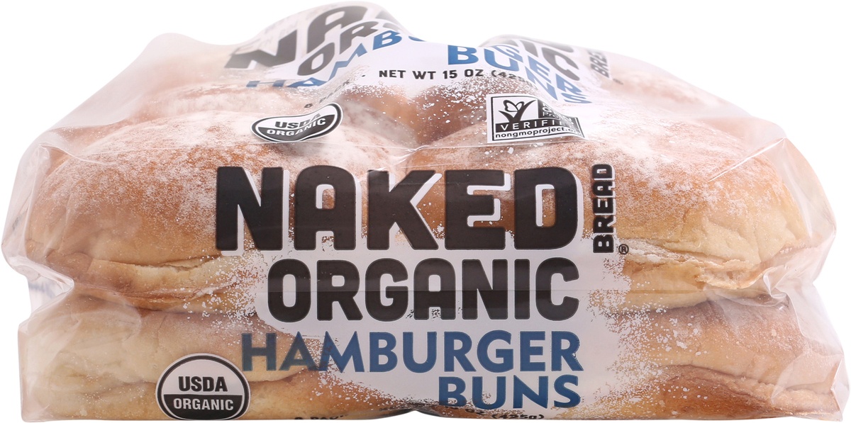 slide 6 of 9, Naked Bread Organic Hamburger Buns 8 ea Bag, 15 oz