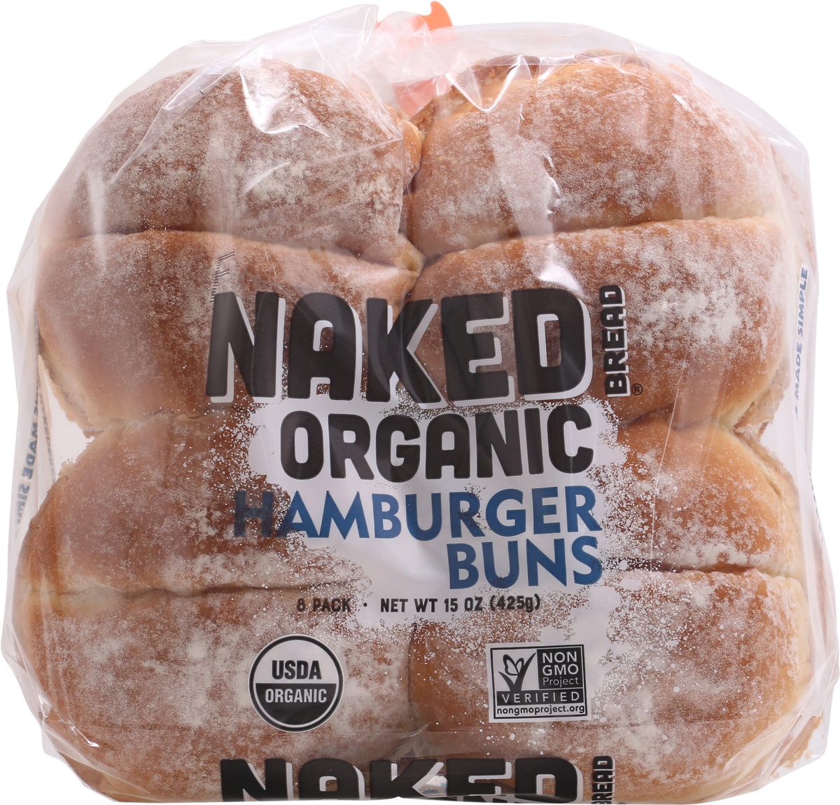 slide 9 of 9, Naked Bread Organic Hamburger Buns 8 ea Bag, 15 oz