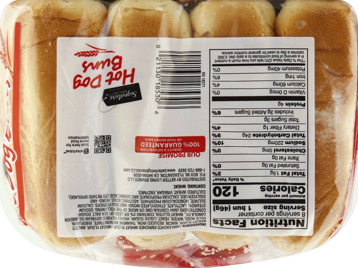 slide 2 of 7, Signature Select Buns Hot Dog, 