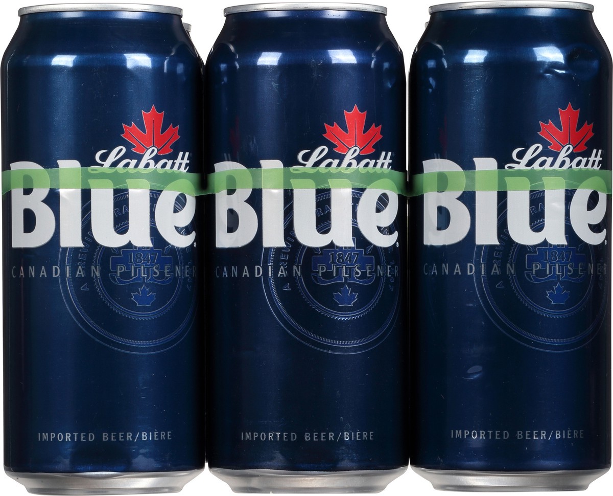 slide 6 of 10, Labatt Blue Canadian Pilsner Beer 6 - 16 fl oz Cans, 6 ct; 12 oz