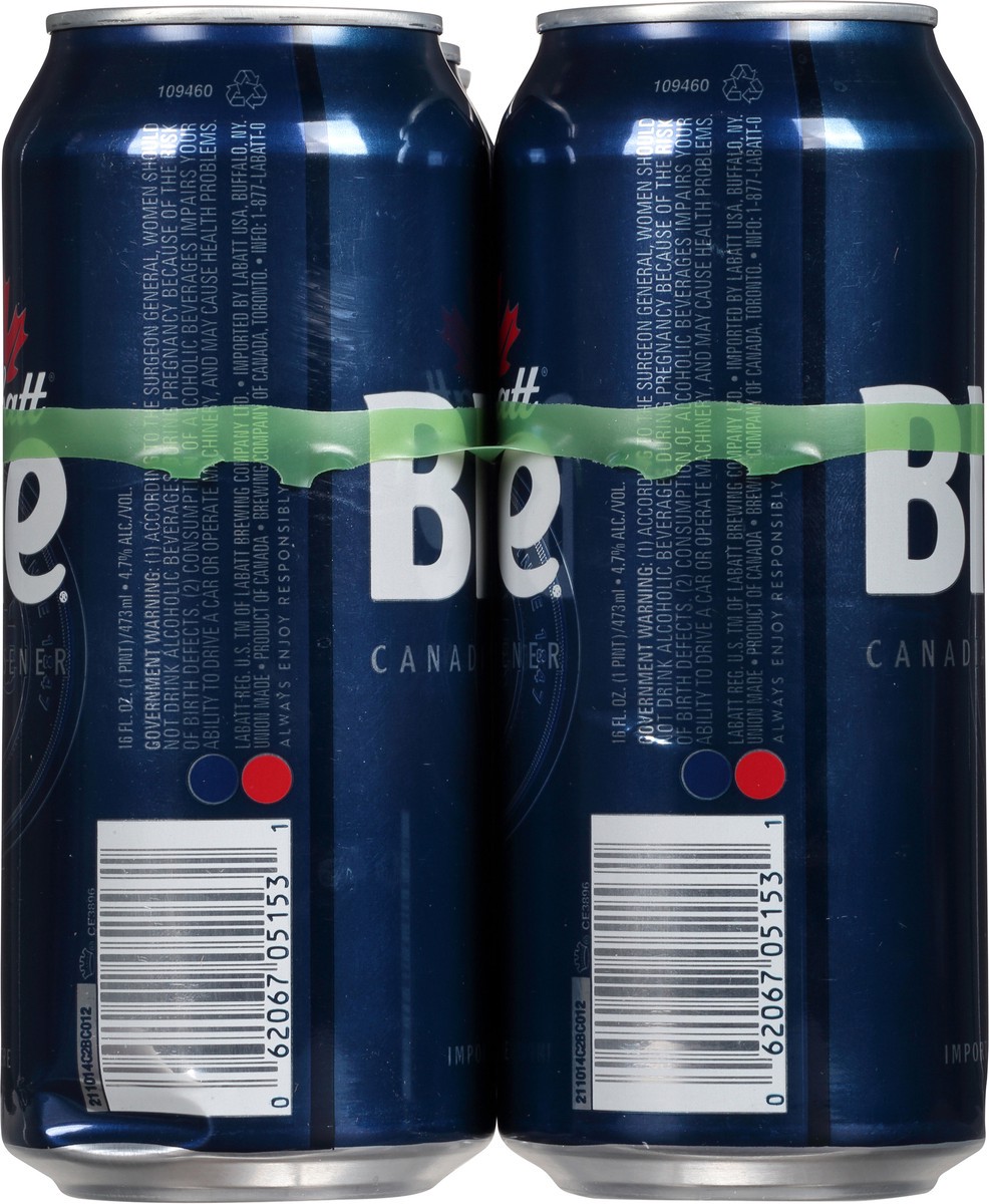 slide 4 of 10, Labatt Blue Canadian Pilsner Beer 6 - 16 fl oz Cans, 6 ct; 12 oz