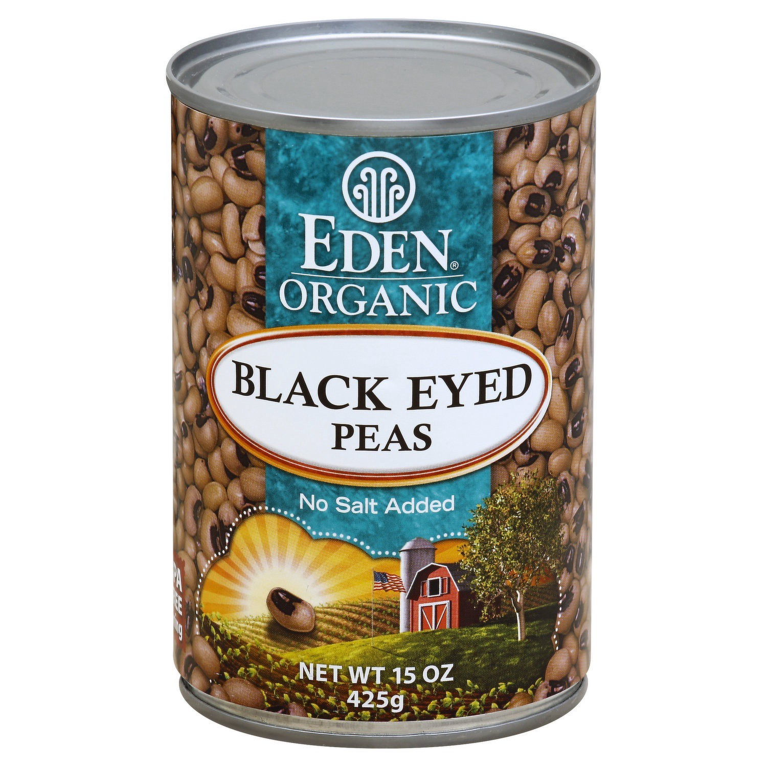 slide 1 of 1, Eden Foods Eden Organic Peas Black Eyed No Salt Added, 15 oz