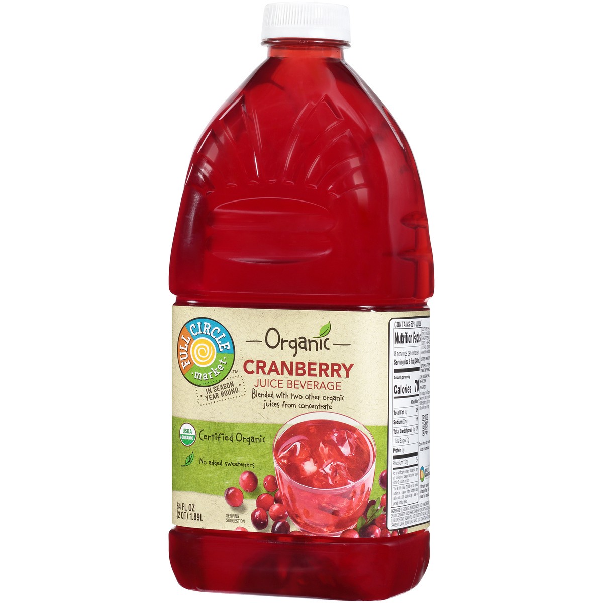 slide 3 of 9, Full Circle Market Organic Cranberry Flavored Juice Beverage 64 fl oz, 64 fl oz